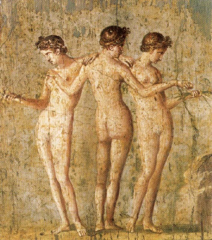 unknow artist Three Graces,from Pompeii oil painting picture